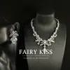 Conjunto de Collar y Aretes de Lujo de Alta Gama con Circonita Incrustada en Cera de Cobre, Colgante de Gota de Agua Brillante, Joyería de Diseño Exquisito