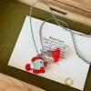 Collar Colgante de Cerámica de Cachorro de Dibujos Animados con Cuentas para Mujer Color Dopamina Cadena Larga Ajustable para Sudadera Accesorios Versátiles