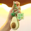 Colgante de Aguacate Mantequilla Tejido a Crochet Hecho a Mano Llavero de Aguacate de Hilo Accesorio para Bolso Hecho a Mano Creativo
