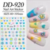 Adesivos de Unha Estrela de Cinco Pontas Dopamina, Versáteis Flores Coloridas Planas e Estrelas de Quatro Pontas Adesivos de Unha DIY, Estilo Dd