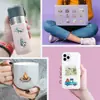 Paquete de 50 Pegatinas Transparentes de Dibujos Animados Simples para Viajes al Aire Libre, Material PET Transparente Impermeable para Decoración de Cuadernos