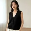 Chaleco suéter de punto sin mangas estilo coreano, mullido, top para mujer, estilo corto para otoño e invierno