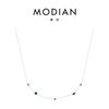 Modian S925 prata esterlina vintage esmeralda zircão colar para mulheres requintado nicho europeu e americano popular moda clavícula corrente para mulheres