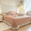 2026 Novo Estilo Algodão Lavado Renda Estilo Princesa Cobre-leito Conjunto de Três Peças - Série Sweetheart