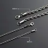 Cadena retorcida de acero inoxidable de 5/8 mm Collar para hombre Hip-Hop Tendencia Cadena para clavícula de mujer Cadena de acero de titanio Cadena de cuerda retorcida Cadena de accesorio