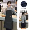 Delantal de mezclilla especial para catering con impresión de logo, tienda de café y té con leche, manicura, overol comercial de lona engrosada