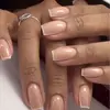 Armadura Chinesa Europeia e Americana Moda Simples Branca Unha Francesa Patch Arte de Unha Cor Natural Branca Unhas Postiças Versátil