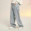 Pantalones vaqueros de estilo americano con efecto salpicado de tinta para hombre, de otoño, vintage, lavados, de marca de moda, de pierna ancha, de calle, fáciles de combinar, casuales y largos.
