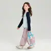 Camiseta Raglán Bordada de Niña Pudding Haru Little Pony, Nuevo Estilo Primavera, Bloques de Color Versátil Camiseta Base de Manga Larga con Cuello Redondo para Niños