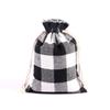Novo Natal xadrez saco de algodão janela cordão espartilho saco de doces de Natal Natal xadrez de algodão espartilho bolso
