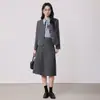 Novo Conjunto de Terno Feminino para Primavera, Outono e Inverno, Comércio Exterior Transfronteiriço, Atacado, Estilo Universitário, Traje Profissional para Qualificação de Professor e Exame de Graduação