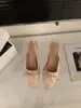 Primer encuentro: Sandalias Cerradas Estilo Francés con Tacón Grueso y Moño Rosa, Zapatos de Hada, Nueva Colección Primavera/Verano 2026, Tela de Satén