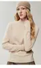 Kang Sai Ni Primera Línea Listo para Usar Cuello Alto 100% Cachemira Suéter para Mujer Manga Larga Tejido de Punto Holgado Capa Base Suéter Otoño Invierno