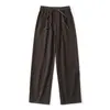 Outono/Inverno 2026: Calça de moletom casual clássica, de corte reto e caimento relaxado, em sarja, forrada com fleece, oversized e quente, para homens