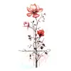 Pegatinas de Tatuaje Temporales de Flor Nueva de Colores para Brazo Transfronterizas, Rosa Roja Grande, Impermeables y a Prueba de Sudor, Pegatinas Temporales Desechables, Flores Realistas