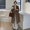 Blazer Largo Estilo Coreano para Mujer Primavera y Otoño 2026, Gabardina Elegante Casual Holgada Adelgazante por Encima de la Rodilla