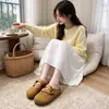Zapatos Birkenstock holgazanes de suela gruesa con estampado de lunares para aumentar la altura, para uso en exteriores, nuevos y versátiles para el otoño de 2026, tipo slip-on, de punta cerrada, medias pantuflas para mujer