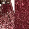 Tecido de Malha Elástica para Primavera e Verão 3m Padrão Floral Multicor para Fazer Vestidos, Tecido Bordado com Lantejoulas Leve e Luxuoso da Moda