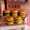Hamburguesa de Dibujos Animados de Tamaño Grande Transfronteriza Miniatura de Resina Juguete de Comida Figura Linda Muñeca Decoración de Cocina Pegamento de Crema Accesorios DIY