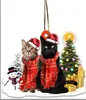 Decoração de Carro Gato Pet Transfronteiriço Novo Produto Cachorro Pendurado Ornamento de Carro Mochila de Natal Acrílico Decoração de Casa Desenho Animado