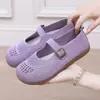 Nuevos zapatos de verano de punto transpirable estilo Antiguo Pekín Birkenstock para mujer, zapatos para caminar para mediana edad y ancianos, zapatos cómodos de suela blanda para mamá
