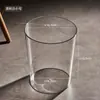 Lixeira de mesa transparente cinza de luxo leve, famosa na internet, para casa, quarto, escritório, sala de estar de grande capacidade, alto valor estético