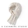 Bufanda de Cachemira para Mujer 100% Cachemira Pura Otoño e Invierno Trenzado de Tres Hilos de Cinco Agujas Bufanda Cálida de Punto Versátil