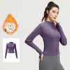 Conjunto de Yoga para Mujer Otoño Invierno Cálido con Felpa Interior Cuello Alto Cremallera Top Correr al Aire Libre Adelgazante Fitness Conjunto Deportivo