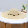 Nuevo Sombrero de Paja de Ala Ancha Primavera/Verano para Mujer, Protección Solar para la Playa, Protección UV, Sombrero de Sol a la Moda, Sombrero de Paja para Playa