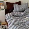 Conjunto de Quatro Peças de Lã Leite Espessa Simples Classe A Outono e Inverno Quente Estilo Japonês Listrado Flanela Bebê Lã Conjunto de Três Peças para Cama de Solteiro