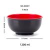 Tigela Bicolor Preto e Vermelho com Borda Reta Loja de Café da Manhã Tigela para Mingau Arroz Macarrão Tigela para Mingau Sopa de Dumpling Wonton Louça de Melamina para Cantina
