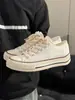 Tênis de lona com puxador para homens, sapatos de verão versáteis para casais, sapatos casuais femininos com design exclusivo, tênis da moda com sola grossa