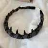 Tiara ondulada com dentes estilo coreano para lavar o rosto, tiara alta torcida antiderrapante para mulheres, acessório de cabelo para sair, acessório de cabelo popular online