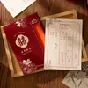Convite de Casamento Estilo Chinês Papel para Convite de Casamento Impressão de Alta Qualidade Caractere de Flockagem Adesivo de Banquete Convite Feito Sob Medida