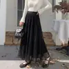 Falda plisada de malla de terciopelo de alta calidad para mujer, falda estilo pastel súper elegante para primavera