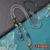 Collar Colgante de Cristal Fantasma Ágata Hierba Acuática Verde Cadena Amuleto Buda Tailandés Hebilla de Liberación Rápida Multiusos Cadena para Colgar Cadena de Suéter