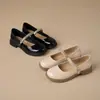 Zapatos Mary Jane de Estilo Nuevo para Mujer Primavera 2026, Zapatos de Suela Fina, Punta Cuadrada, Tacón Grueso, Decoración de Perlas, Zapatos de Piel Estilo Dama Gentil