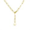 Broche Simples Japonês e Coreano Pingente de Estrela de Cinco Pontas Colar Geométrico Clavícula Versátil Feminino Aço Titânio Banhado a Ouro Real 18K Atacado