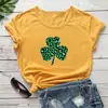 Ebay Europeo y Americano Wish Comercio Exterior Estampado de Leopardo Estampado de Trébol Verano Nueva Moda Camiseta Suelta de Manga Corta