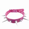 Harajuku Punk Europeo y Americano Cuero Clavo de Múltiples Puntas Moda Cadena para el Cuello Alternativa para Mujer Cadena para Clavícula Collar Joyería