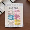 Presilha Colorida de Xadrez para Bebê com Estampa de Onda Gota d'Água Presilha de Cabelo para Franja Lateral de Menina Cabelo Fino Presilhas Acessórios de Cabelo