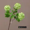 Hortensia de Madera Artificial Rama Única Bola de Nieve de 3 Puntas Suerte Arco de Pasillo de Boda Flor Falsa Decoración del Hogar Fabricante en Stock