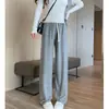 Calça Casual de Lã Forrada, Corte Amplo e Perna Larga para Mulheres, Nova Coleção Outono/Inverno, Cintura Alta, Emagrecedora, Casual, Comprimento Total