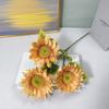 Simulación de girasol, flor de tres cabezas, decoración del hogar, diseño de auditorio de bodas, pintura al óleo retro, accesorios de tiro de girasol, flor falsa
