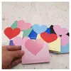 Tarjeta de felicitación universal con forma de corazón creativa coreana transfronteriza Tarjeta de mensaje de agradecimiento y bendición Tienda de flores para festivales y cumpleaños Flores frescas Regalos pequeños