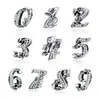 Cuentas de plata de ley s925 con números arábigos transfronterizos, estilo retro, accesorios de joyería DIY SCC1418