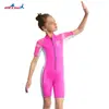Traje de neopreno Dive&Sail de 2.5 mm para niños, grueso y cálido, traje de neopreno de una pieza para mujer, manga corta, para surf, natación, vela, snorkel