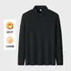 Camada Base Masculina Adhesive Sem Costura Gola Alta Meio Zíper Outono/Inverno Casual de Alta Qualidade Versátil Top Esportivo Camiseta de Manga Longa