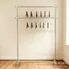 Tienda de Ropa Estante de Exhibición Móvil Ajustable con Ruedas Perchero de Acero Inoxidable Cepillado Perchero de Pie para Uso Doméstico
