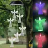 Sino de Vento Solar Luz Decorativa para Pátio Cor Colorida Mutável Pátio Exterior Impermeável Pendurado LED Beija-flor Cordão de Luz